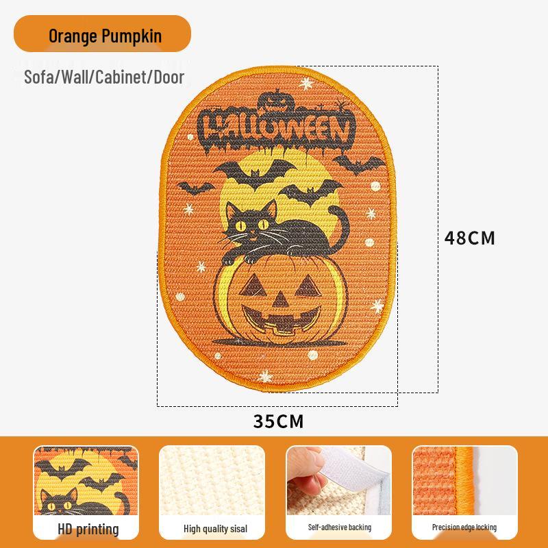 

Хэллоуин Мультяшная Сизалевая Когтеточка для Кошек – Прочная, Устойчивая к Царапинам, Без Мусора Non-marking adhesive back