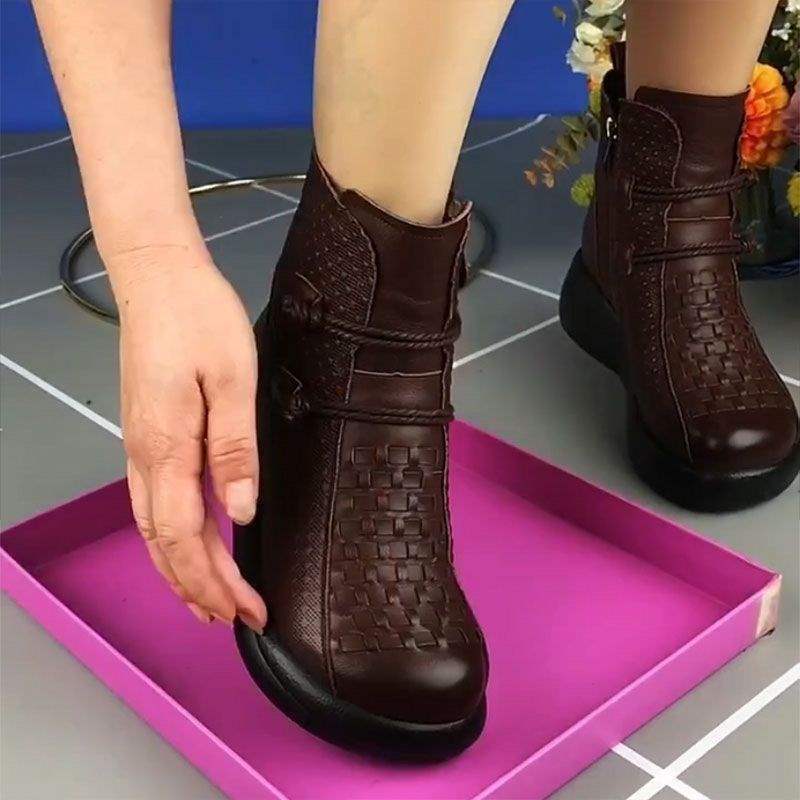 2025 Autumn and Winter New Cotton Boots Martin Boots Muffin Platform Short Boots Fur Integrated Snow Boots Wool Women's Boots