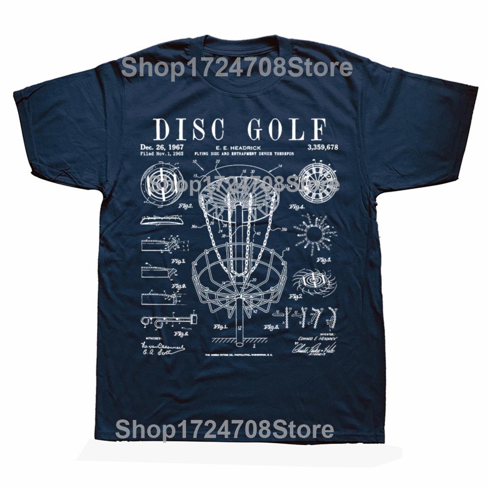

Funny Disc Golf Basket Vintage Patent Drawing Graphic Tshirts Men Fashion Casual Tshirt 100 Cotton Loose Oversized T Shirt S