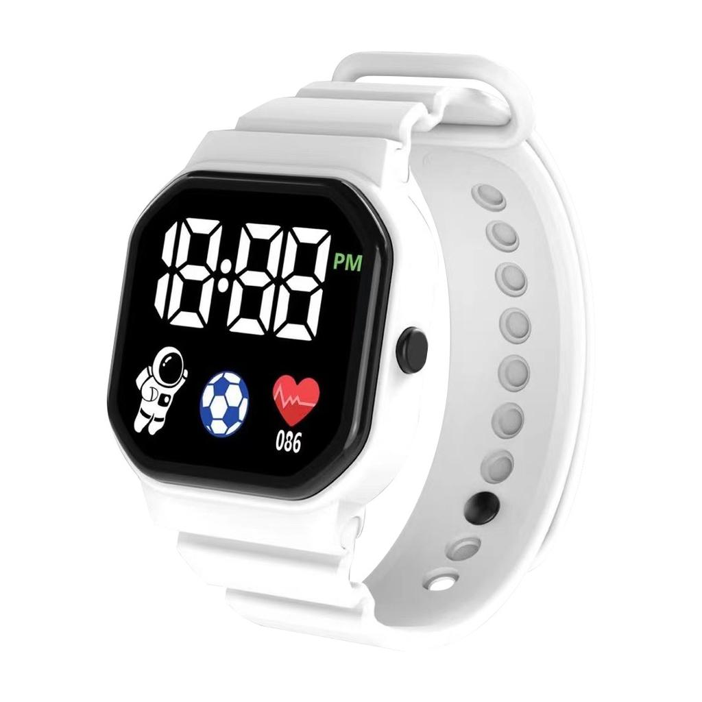 LED Digital Kids Watch Cartoon Sports Watches for Boys Girls Student Spaceman Silicone Strap Disposable Electronic Wristwatch