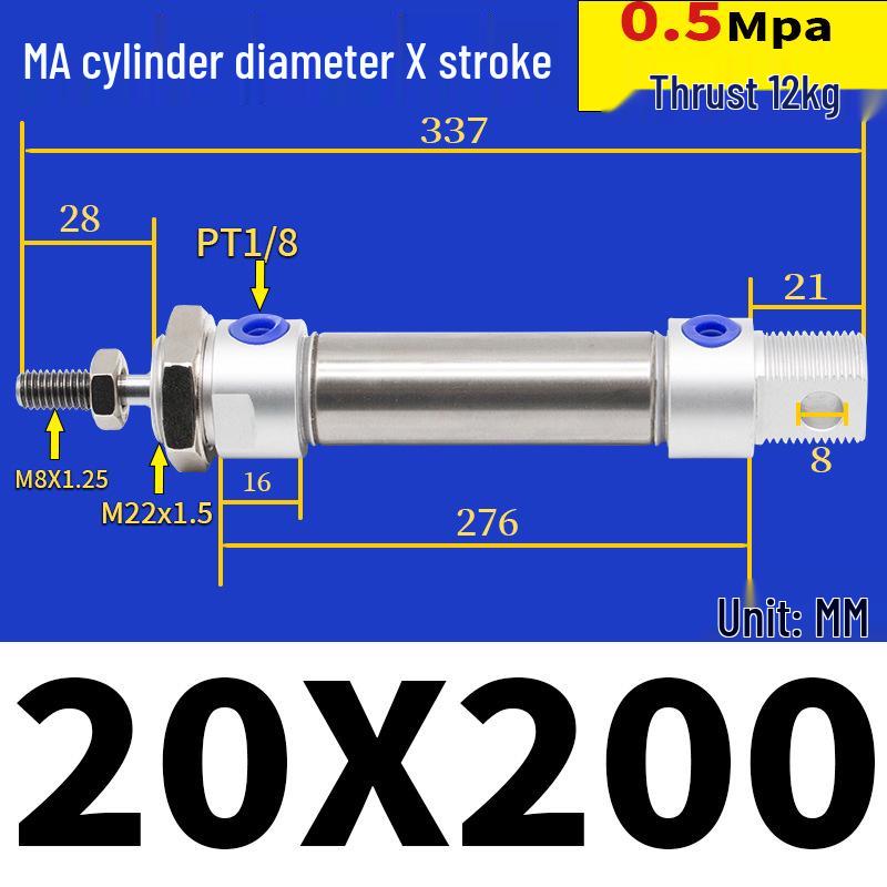 Corrosion Resistant Stainless Steel Pneumatic Cylinder 16-40mm/50-150mm