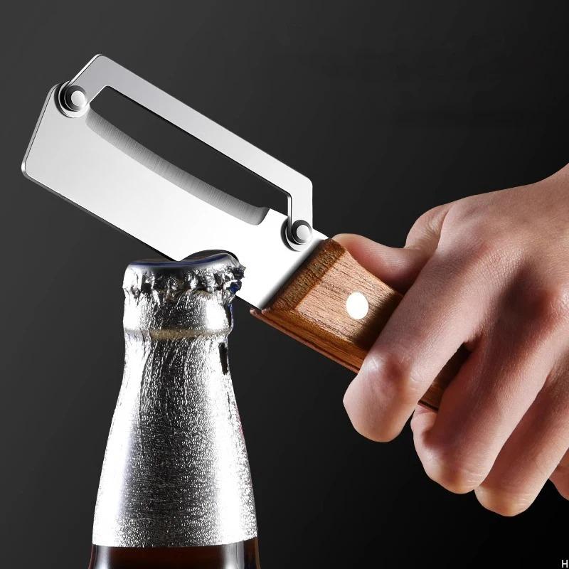 Nerezová škrabka s dřevěnou rukojetí pro loupání a krájení ovoce a zeleniny | Odolná a s hladkým chodem