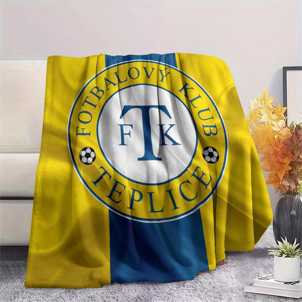 Teplice Football Club  Print Flannel Blanket, High quality Comfortable for All Seasons, Home Decor, Warmth and Comfort