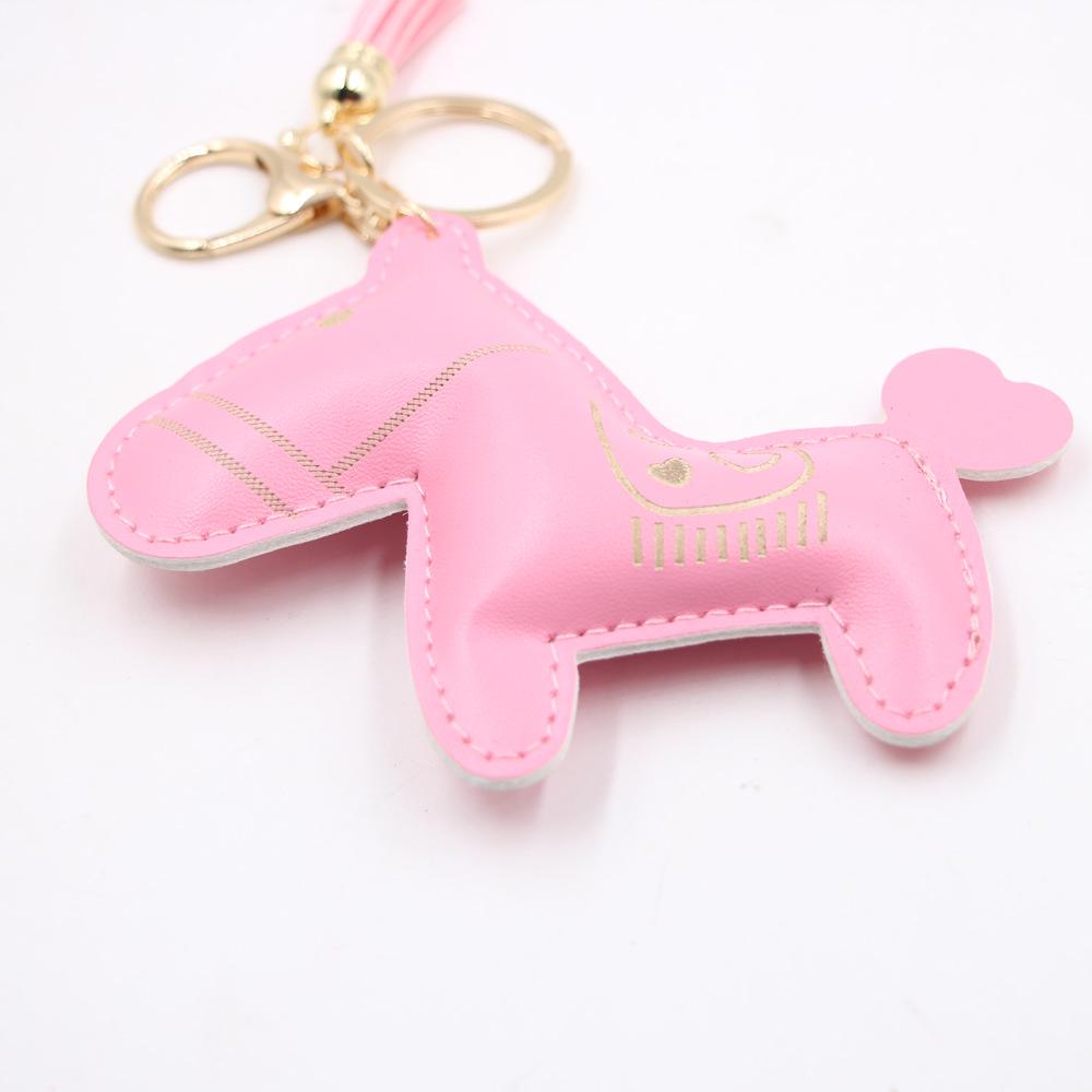 Pink Pony PU Leather Keychain and Bag Pendant - Year of the Horse Edition