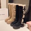 Damen Übergröße weich elastisch Winter warm kalt gefüttert Schneestiefel rutschfest abriebfest Outdoor Freizeit Sport lange Martin Stiefel