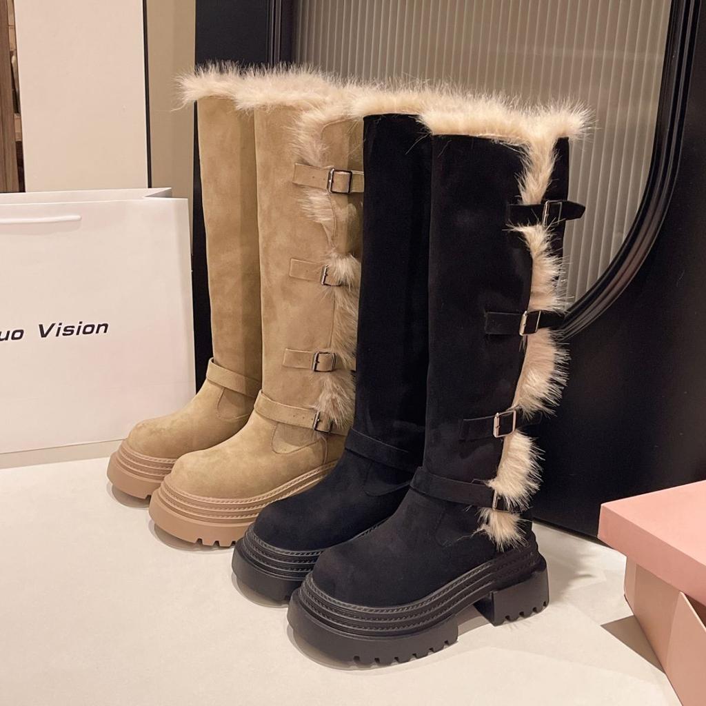 Damen Übergröße weich elastisch Winter warm kalt gefüttert Schneestiefel rutschfest abriebfest Outdoor Freizeit Sport lange Martin Stiefel
