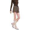 Xiangying Women's Wool Blend High-Waist A-Line Shorts