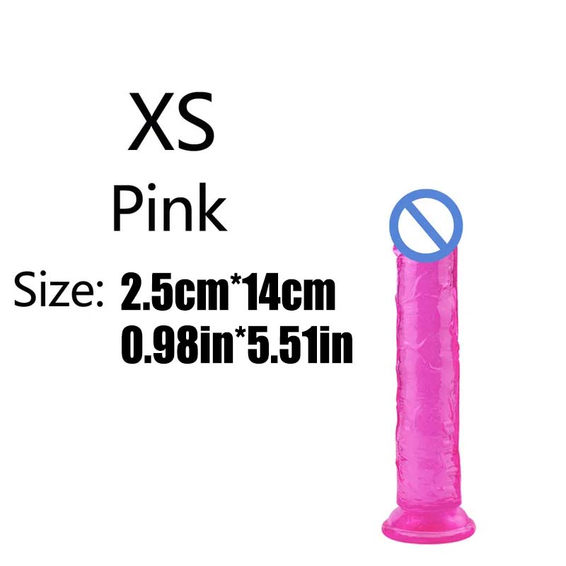 New  Female penis masturbation 6 Sizes Dildos Erotic Jelly Dildo Artificial Penis  Suction Cup Dick Erotic Anal Gode Sex Toy