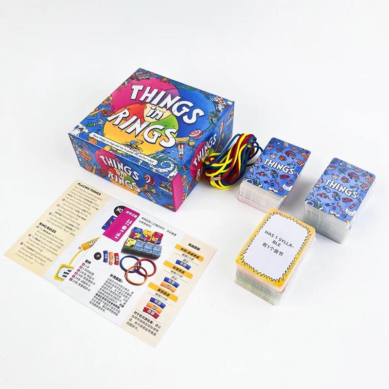 Things In Rings Interactive Board Game 2-6 Players Fun for Nights Corporate Events Chinese English Versions Card