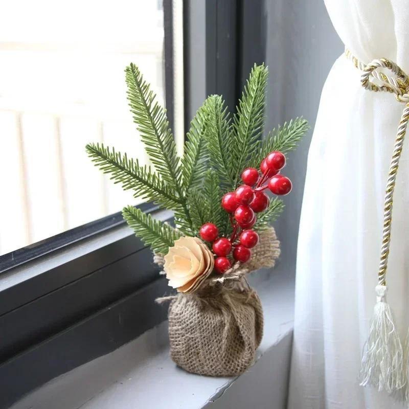 25cm Mini Christmas Tree Ornament Christmas Desktop Decoration Christmas Tree Ornament Home Holiday Party Christmas Decoration