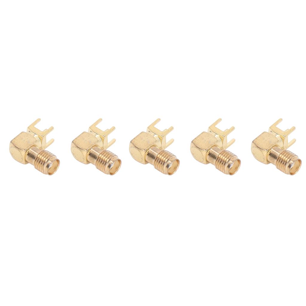 10Pcs RF Connector Panel Bent 90 Degree 4 Pin Antenna Base PCB Board End Coaxial Adapter SMAKWE