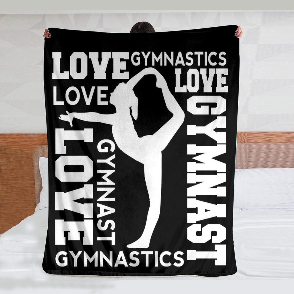 Love Gymnastics Fleece Throw Home Decor Soft Cozy Blanket Bed Couch Sofa for Girls Boys Teens Blanket 50"X40"
