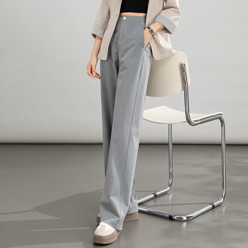 Women's High-Waisted Wide-Leg Draped Trousers