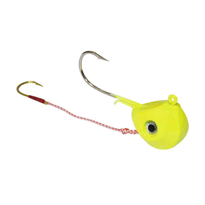 Hot Sale 40g-140g Jig Head Double Hook with 3D Eyes Lead Material Fishing Jig for Fresh and Saltwater Fishing
