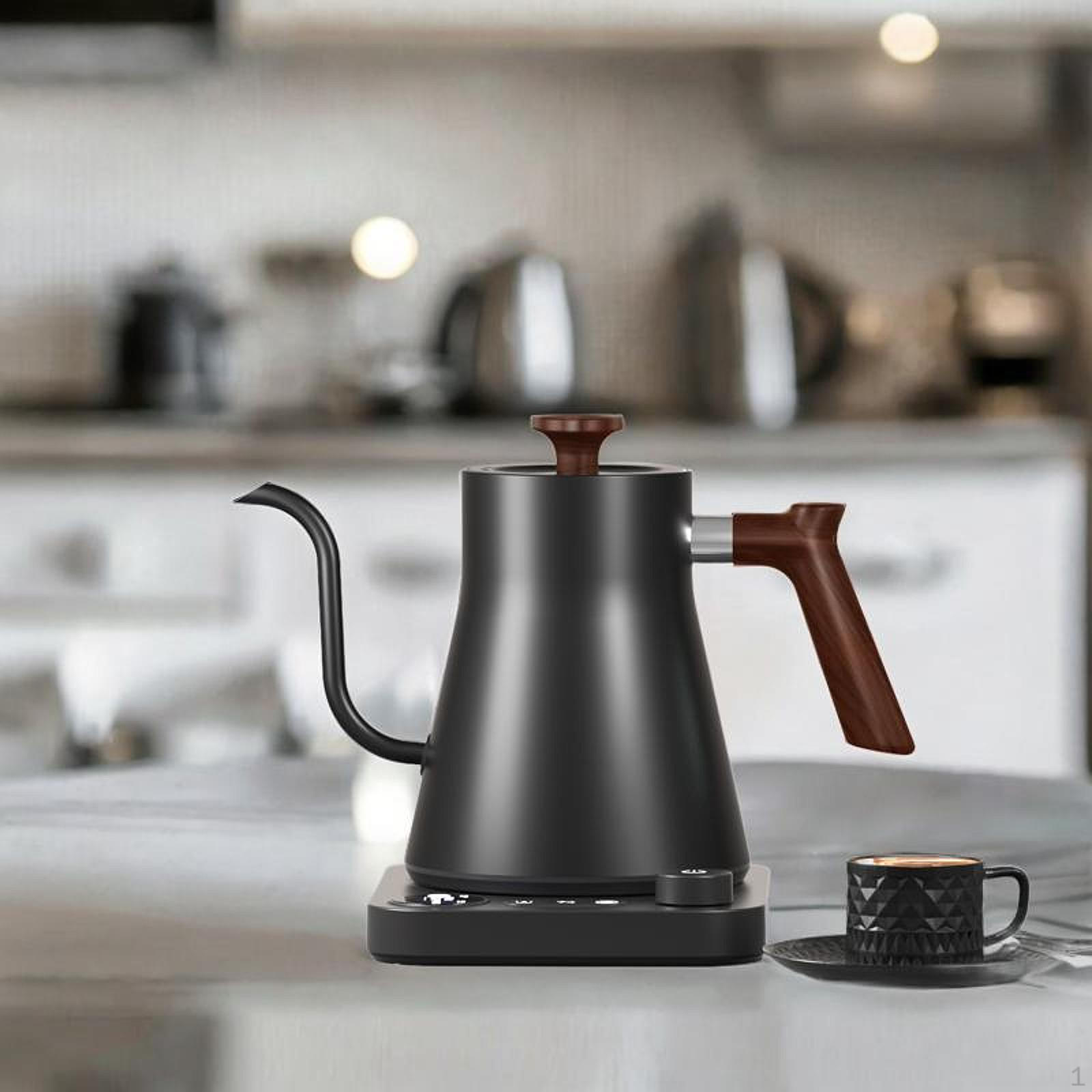 

Электрический чайник для кофе, кипящая вода, удобная ручка, многофункциональный чайник для дома чёрный