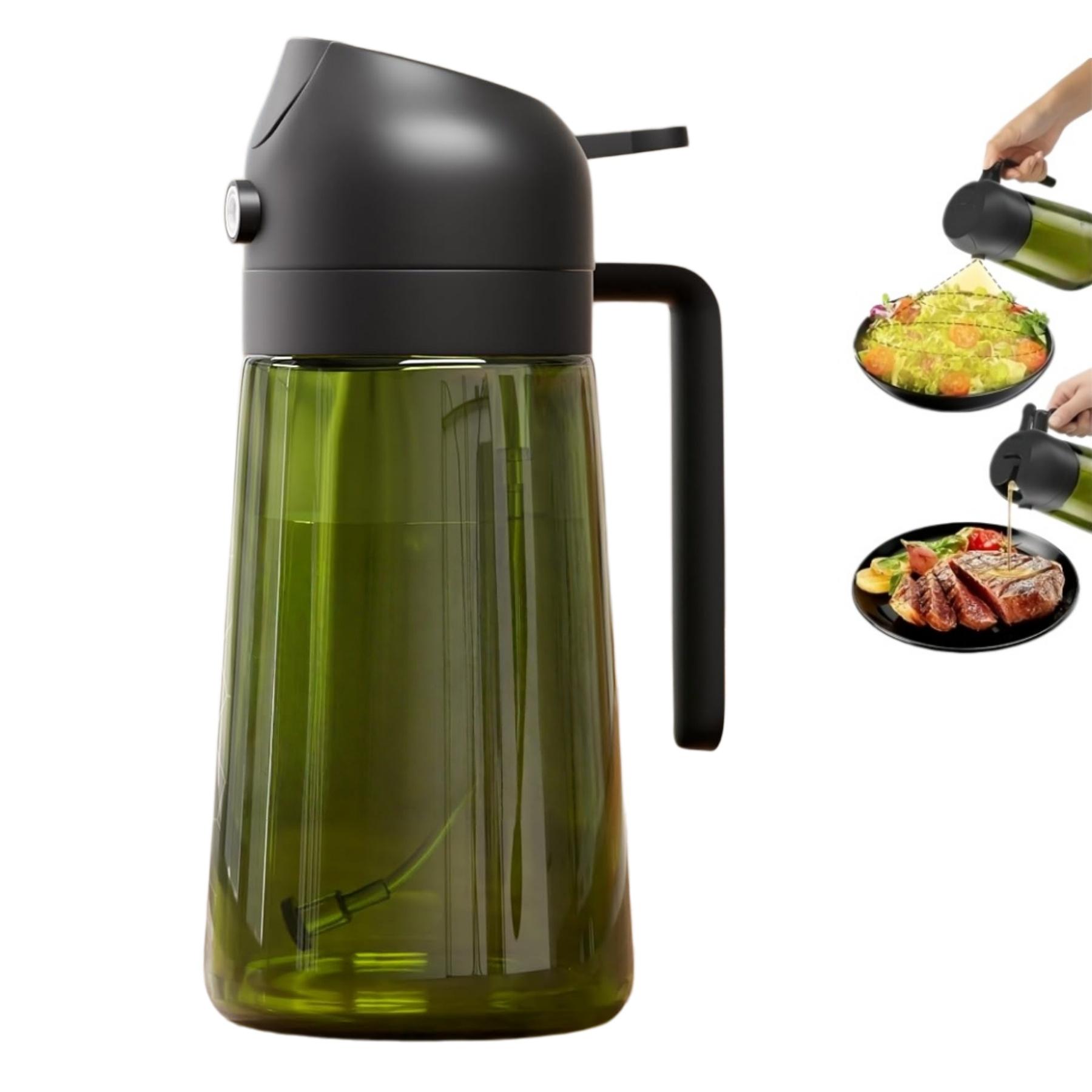 2 In 1 Glass Oil Sprayer Dispenser Bottle 470ml Leakproof Olive Oil Dispenser For Cooking 470ml glass oil bottle