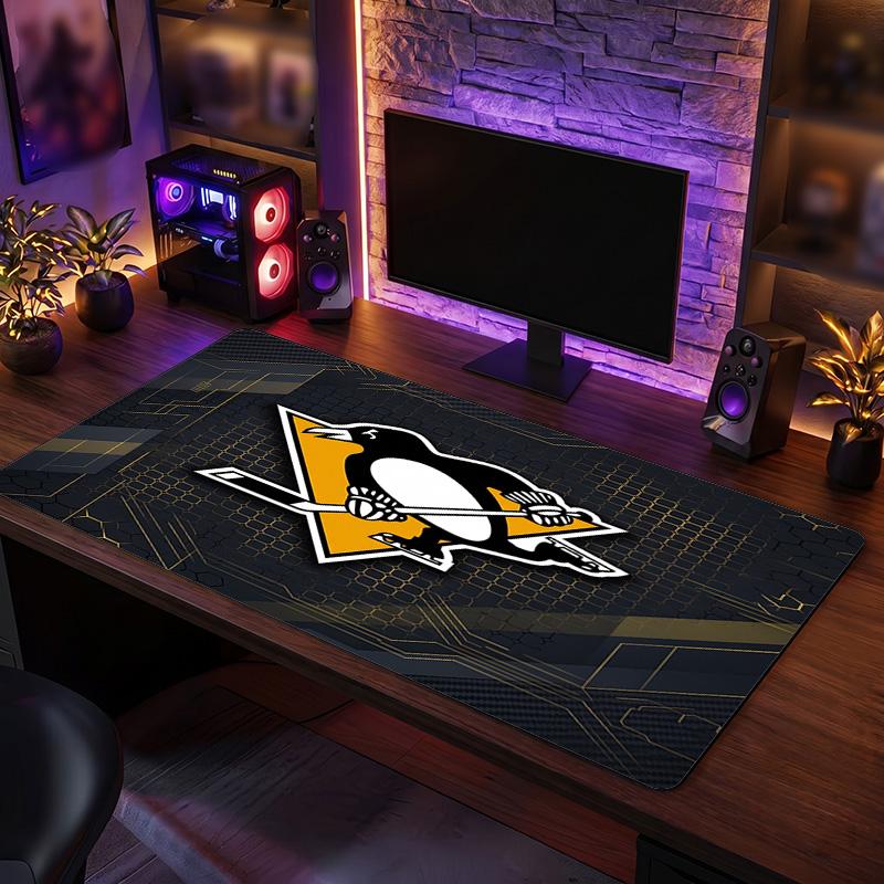Pittsburgh Penguins Pattern Mousepad Anti?Slip Rubber Desk Pad For Gaming Working Desktop Decoration