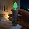 Glow-in-the-Dark Sitting Candle Figurines, 3D Printed Ornaments, Unique Mini Desktop Decor, Decorative Pieces for Bedrooms,Desks