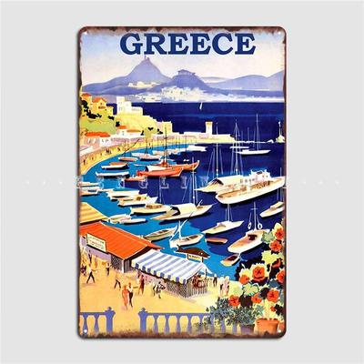 Greece Poster Metal Plaque Poster Pub Garage Decoration Club Home Tin Sign Poster