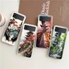 Phone Case For Samsung Galaxy Z Flip 3 4 5 Hard Folding Clear PC Ink and Wash Landscape Painting For Samsung Z Flip 6 Cover