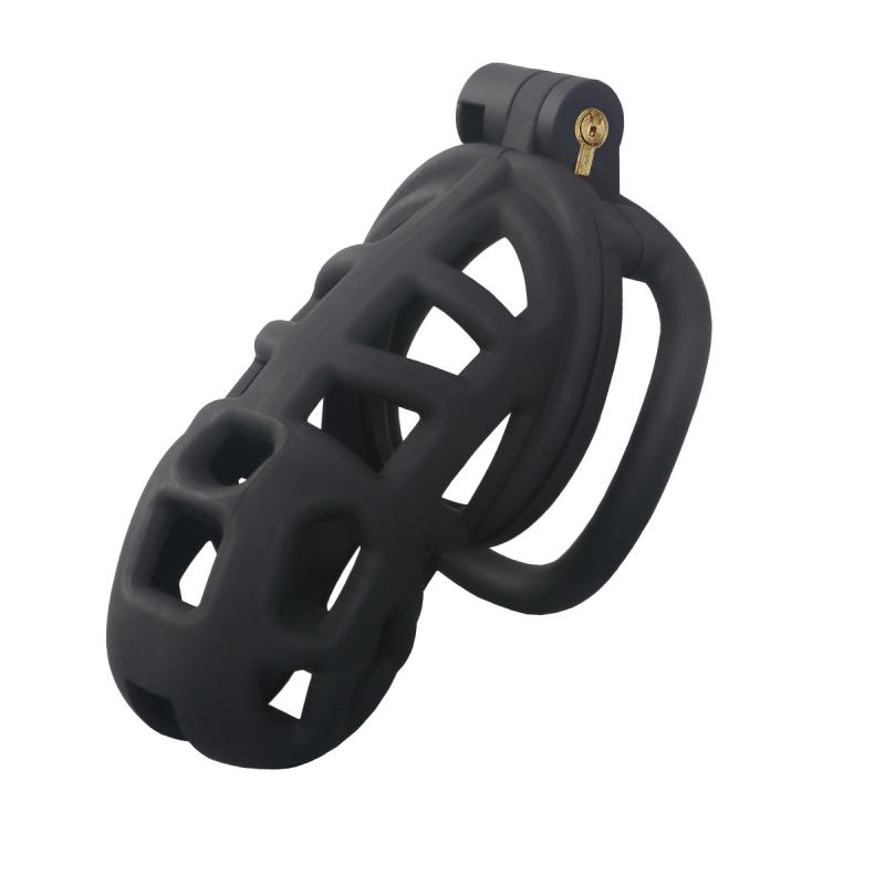 Inexpensive Male Chastity Cage Set 6 Sizes with Lock and 4 Rings Resin Lightweight Breathable Comfortable Design for Men