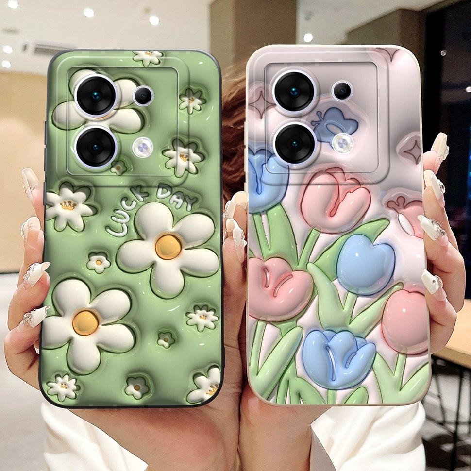 Stilvolle Blumenbemalte Hülle Für Infinix Zero 30 X6731 Case Weiche Silikon Handyhülle Für Infinix Zero 30 Zero30 5G Rückseite