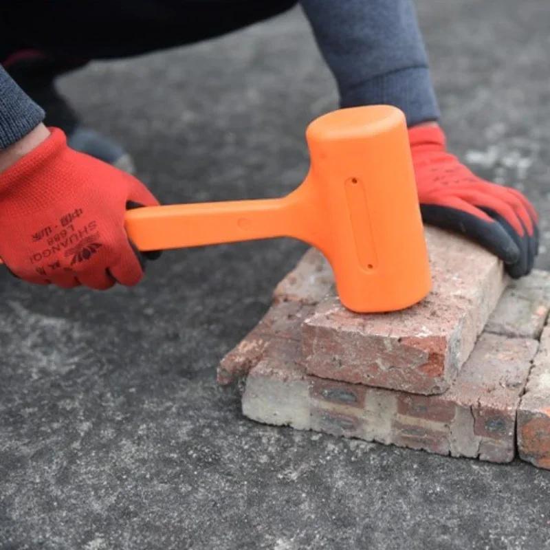 0.5-4LB Dead Blow Mallet Orange Soft Silent Rubber Unicast Hammer Install Hammer Multifunctional Wood Flooring No Elasticity