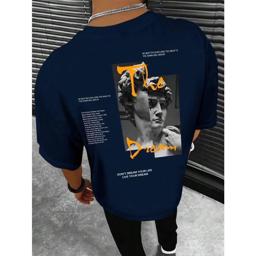 Don'T Dream Your Life Live Your Dream Men Clothes Fashion Summer T-Shirts Streetwear 100% Cotton Loose Tops Breathable Tee