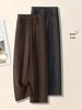 Versatile Women's Plus Velvet Wide-Leg Pants for Autumn/Winter 2025 - Thick, Loose Fit, Straight-Leg Suit Pants