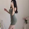 Women's Dress Summer Solid Color Knitted Sleeveless Dress