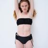 DIAGONAL SHIRRING HAIR BAND (black)