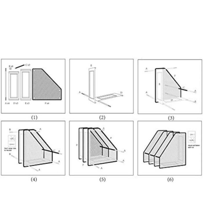 Porte-revues - exerz - métal - 3 compartiments - noir - organisateur de bureau