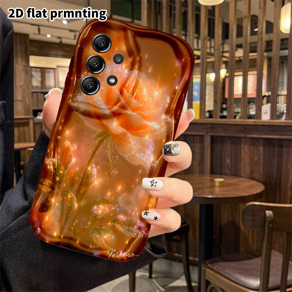 Phone Case: 2D Flat Samsung Galaxy A34 A35 S20 S22 S21 FE Plus Ultra Protective Case, Starlight Peach Rose, Christmas and Halloween Holiday Gift