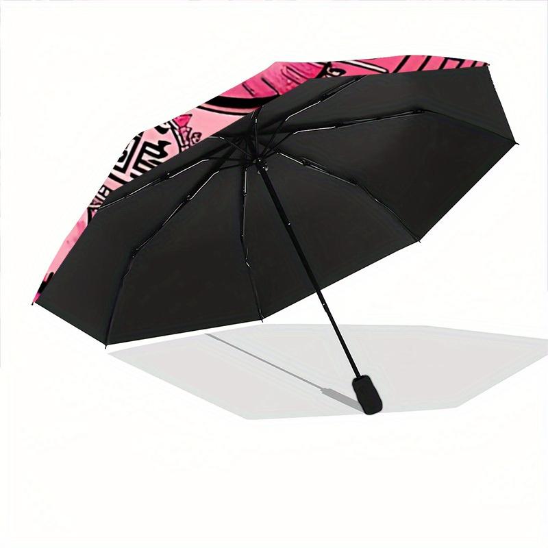 1pc Pink Cat Mandala Automatic Umbrella High Quality Canopy, Portable Folding Umbrella With, Ideal Gift for - Travel, Everyday, Formal Events, Stylish
