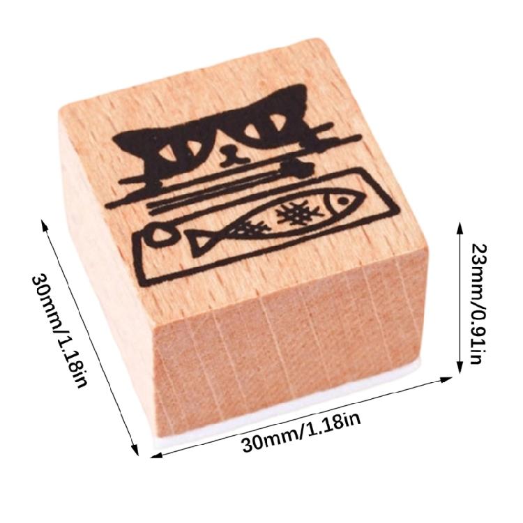 Charming Cats Themed Miniature Wood Stamps Adorable Cats Shape Stamp For Handmade Journal Card And Artistic Decorations