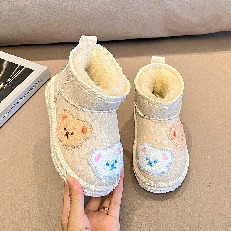 

Children s Snow Boots Winter Boys Boys 2025 Winter Foreign Style Girls Baby Girls East Shoes Northeast Large Cotton Shoes 39 yards inner length 40cm бежевый
