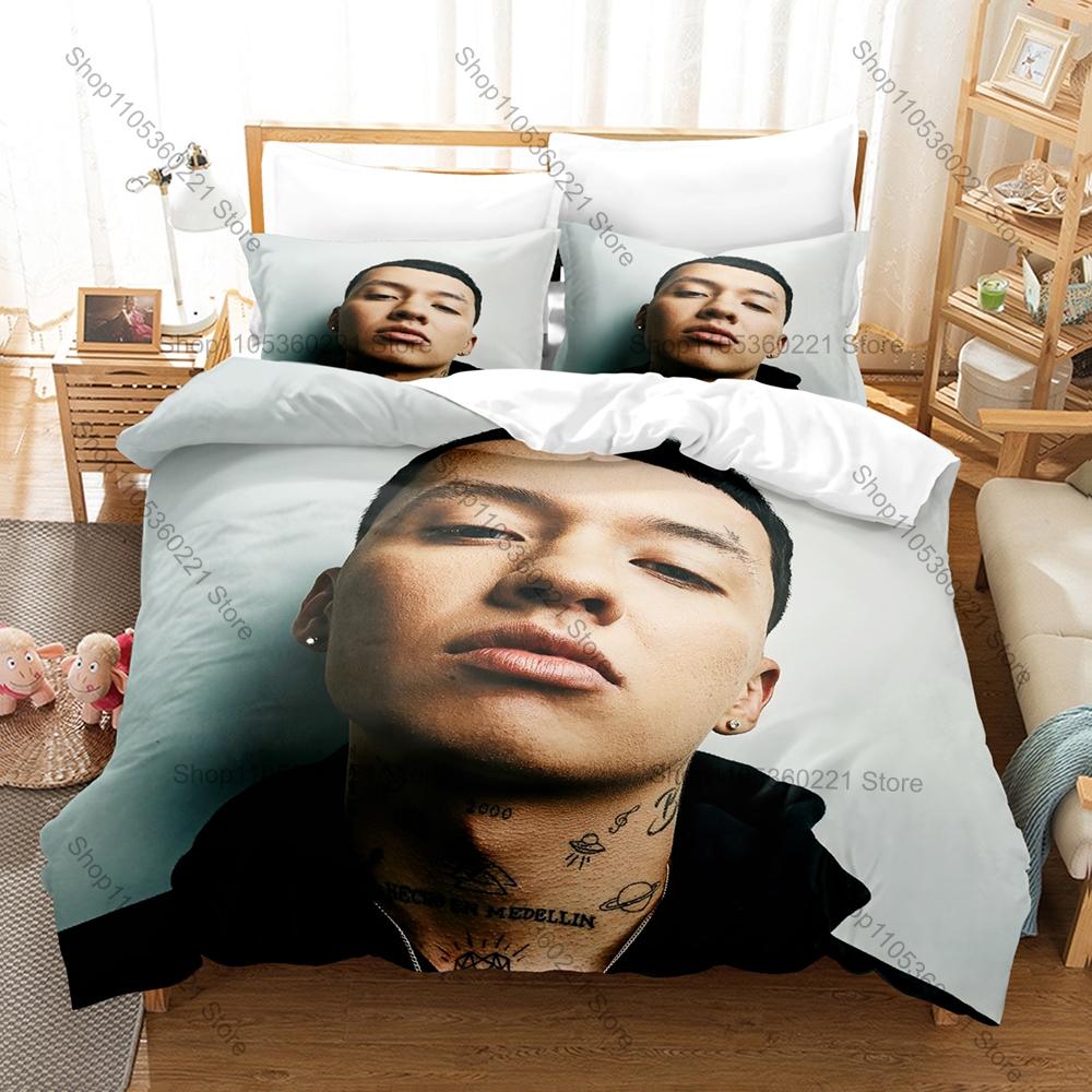Cool Grayscale Abstract City Graffiti Retro Rap Silhouette 3Pcs Bedding Set Duvet Cover & Pillowcases Neutral Urban Home Textile
