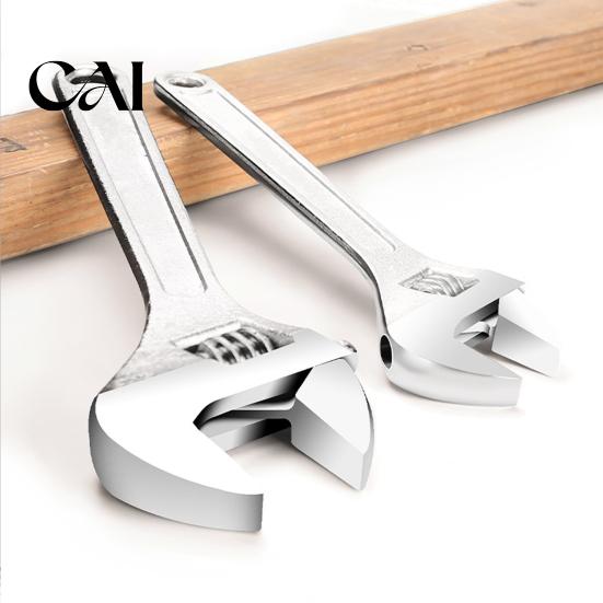 Home Garage Essentials 6/8/10/12/15 Inch Adjustable Wrench, Wide Jaw Opening Wrench for Vehicle Repair Hardware Plumbing Automotive Improvement