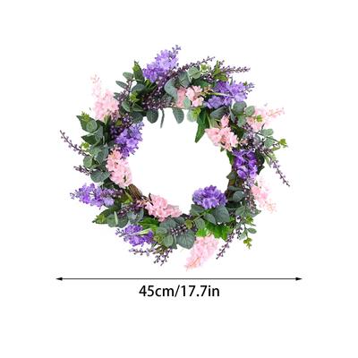 Spring Wreath 45cm Outer Diameter 23cm Inner Diameter Decorative Artificial Flower Wreath for Door Window