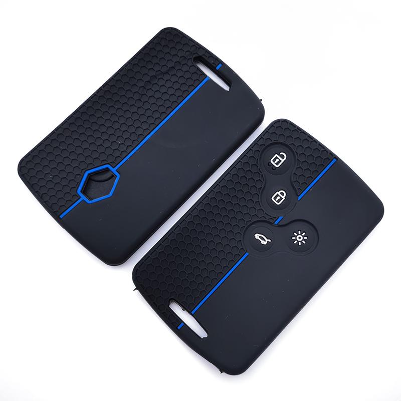 Husa pentru chei de masina din silicon cu 4 butoane pentru Renault Duster Captur Clio Logan Megane 1 2 3 Koleos Scenic Nema Fluence Zoe Accesoriu