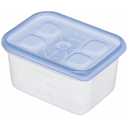 Ziploc [Commercial Use] Ziploc Rectangular Containers, 820ml, Pack of 10 + 1 Freezer Bag (Medium) [.co.jp Exclusive]