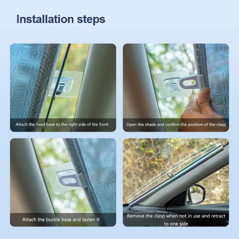 Simple to Install Window Shade Retractable Suction Cup Shade PVC for Sun Shade