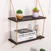 Hanging Wall Shelves,Swing Rope Floating Shelf,2 Tier  Hanging Storage