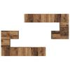Wall Mounted TV Units Set of 4 Reclaimed Wood Effect Engineered Wood