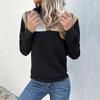 Casual Comfort and Versatility Autumn and Winter Women's Long-sleeved Plaid Splicing Sweater Women