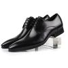 British Pointed Toe Men's Formal Leather Shoes - Cowhide Wedding Shoes