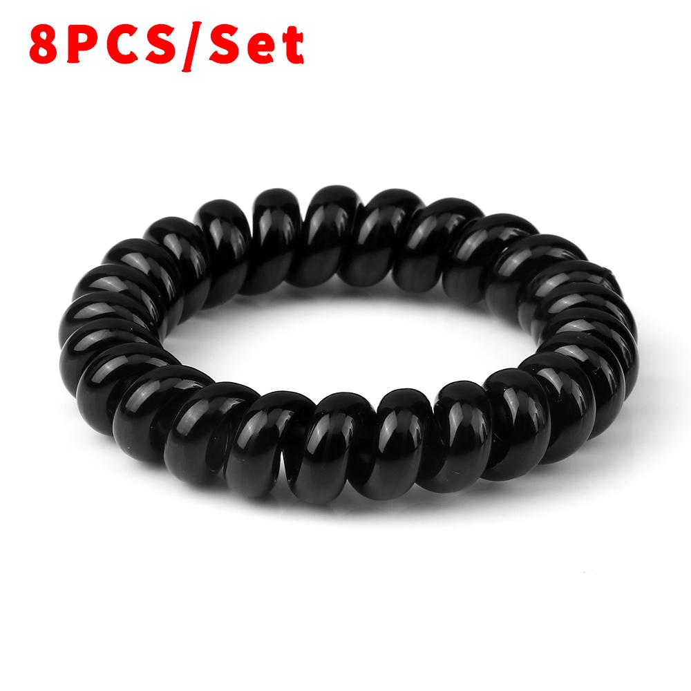 8PCS/Set Fashion Girls Telephone Wire Elastic Hair Bands Hair Ties for Women Ponytail Holder Hair Rope Accessories Gum