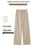 Women's Petite High-Waisted Tencel Washed Cotton Wide-Leg Slimming Cropped Pants