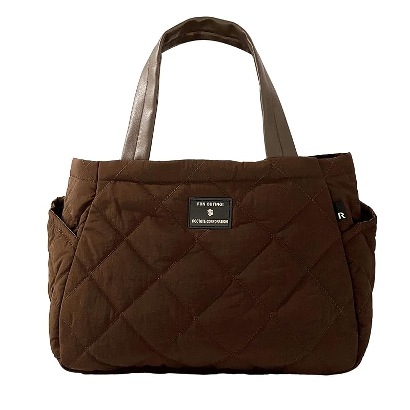 

[Root] with partitions Water repellent treatment quilting Smaller independence tote bag LT deli Paluti Quilt Deli ladies 02 brown