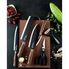 Utaki Stainless Steel Kitchen Knife Set: Santoku, Vegetable Knife, Sashimi Knife, Petty Knife, Scissors, and Peeler. A Great Value 6-piece Set!